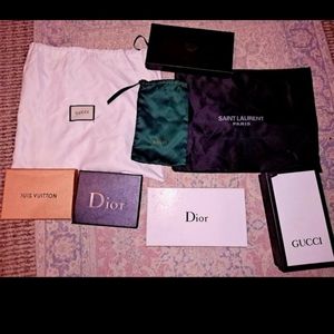 A bundle of bags and boxes